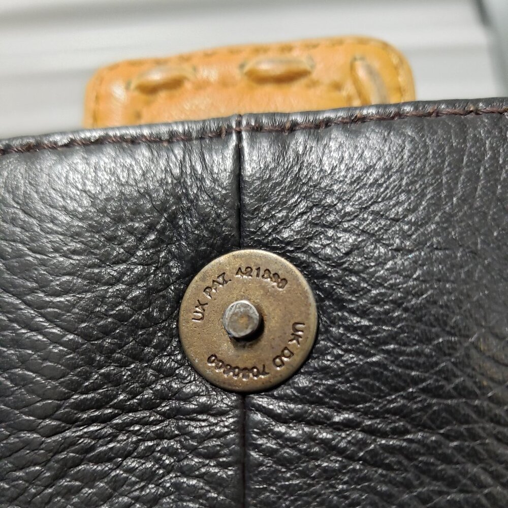Black and Tan Women's Leather Clutch - Picture 8 of 9
